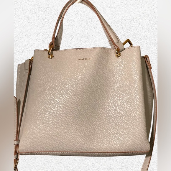 Anne Klein Alissa Midi Satchel Women's Handbag Natural Color AKH3517 - Picture 2 of 8